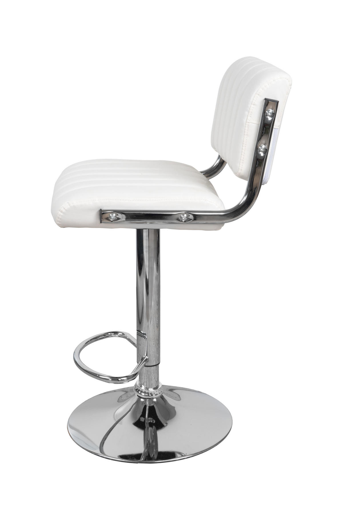 BARHOCKER-SET Weiß Sitzfläche 360° drehbar, abwischbar  - Weiß, MODERN, Metall (51,5/109/43cm) - Kayoom
