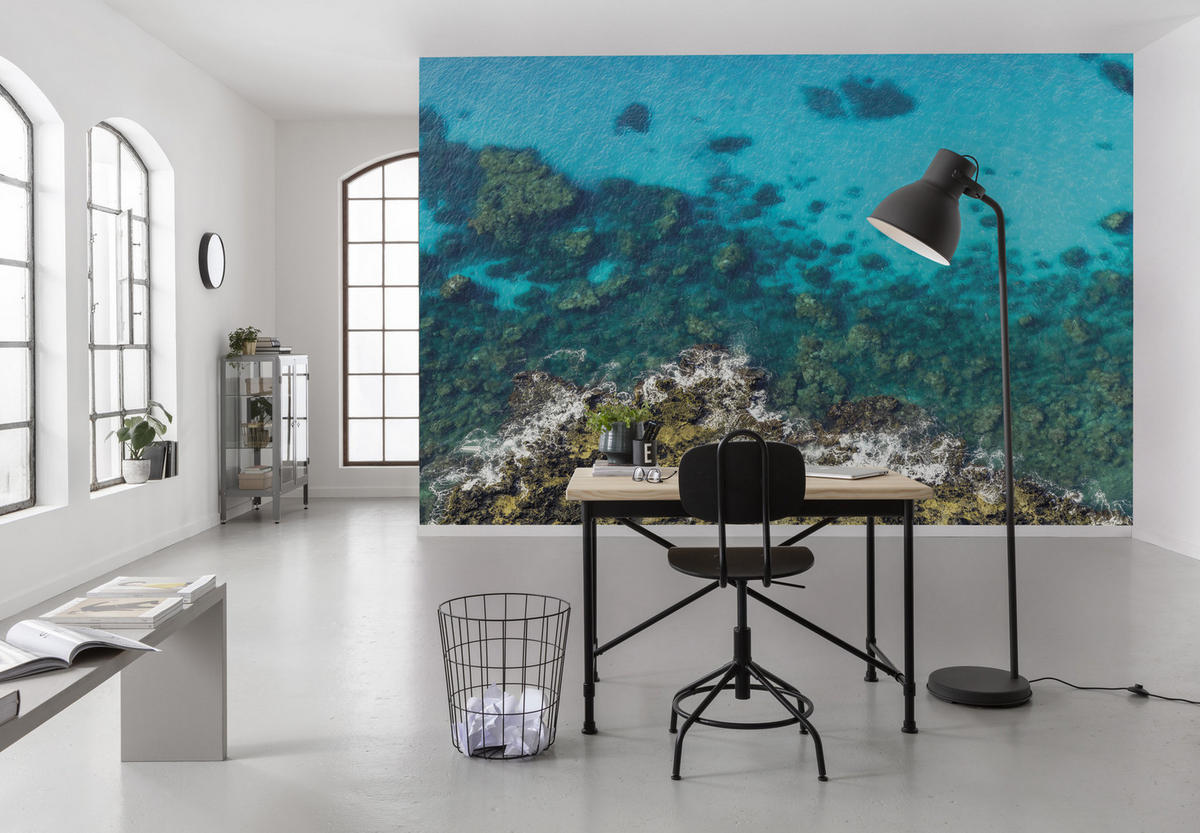 FOTOTAPETE - Blau, Trend, Textil (450/280cm)