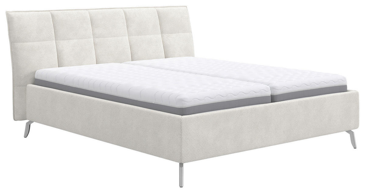 ČALÚNENÁ POSTEĽ, 180/200 cm, krémová - farba buka/krémová, Basics, kompozitné drevo/textil (180/200cm) - Welnova