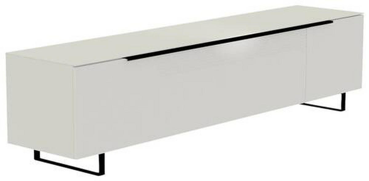 LOWBOARD  in 210/51/45 cm  - Weiss/Schwarz, Design, Glas/Holzwerkstoff (210/51/45cm) - Moderano