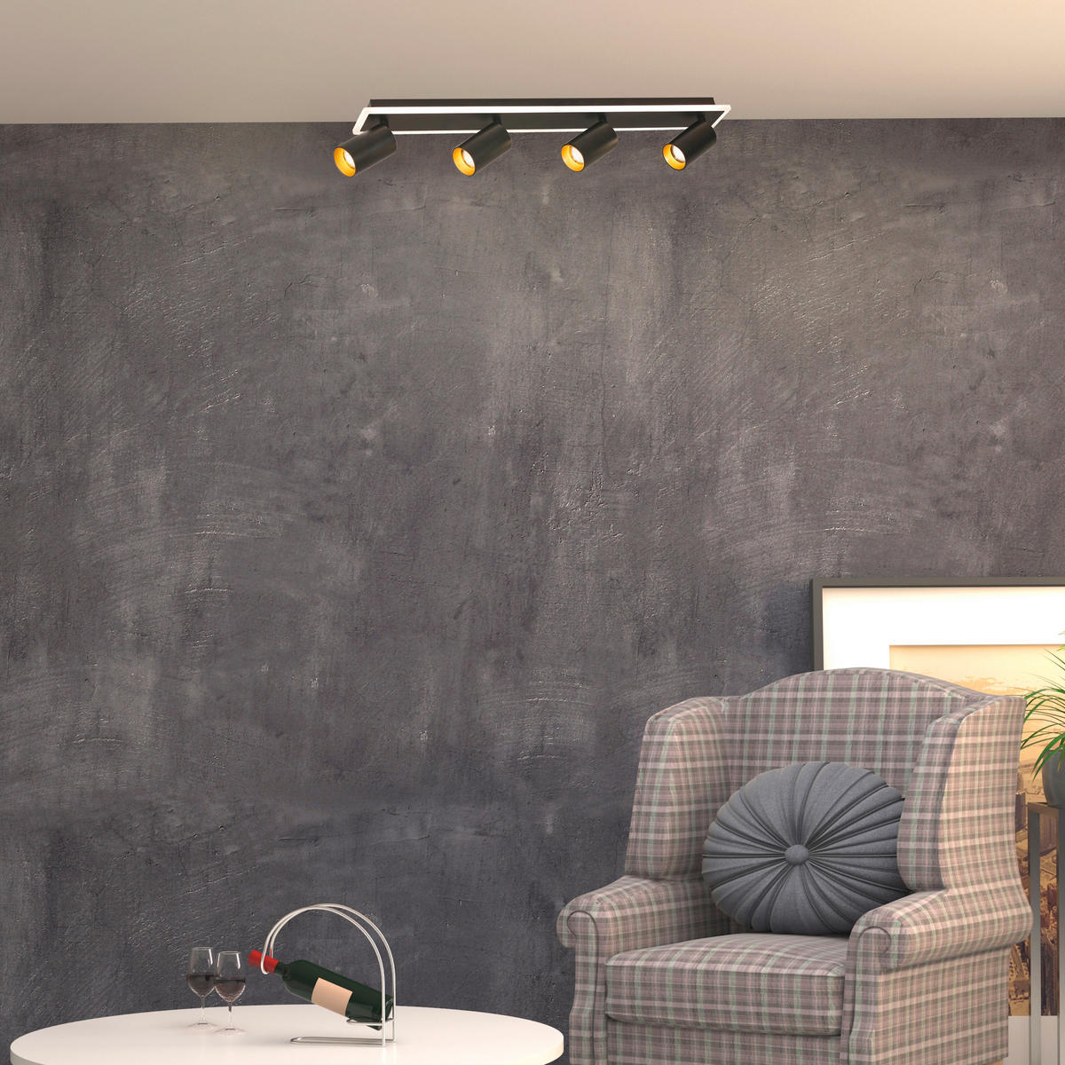 LED-TAKSPOTLIGHT Parma   - svart, Klassisk, metall (14/70/8cm)