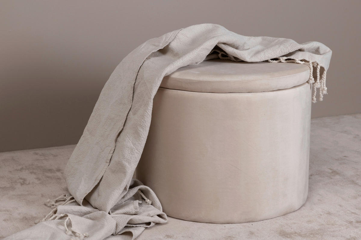 SITTPUFF i  - beige, Design, textil/plast (51/43/51cm) - Livetastic