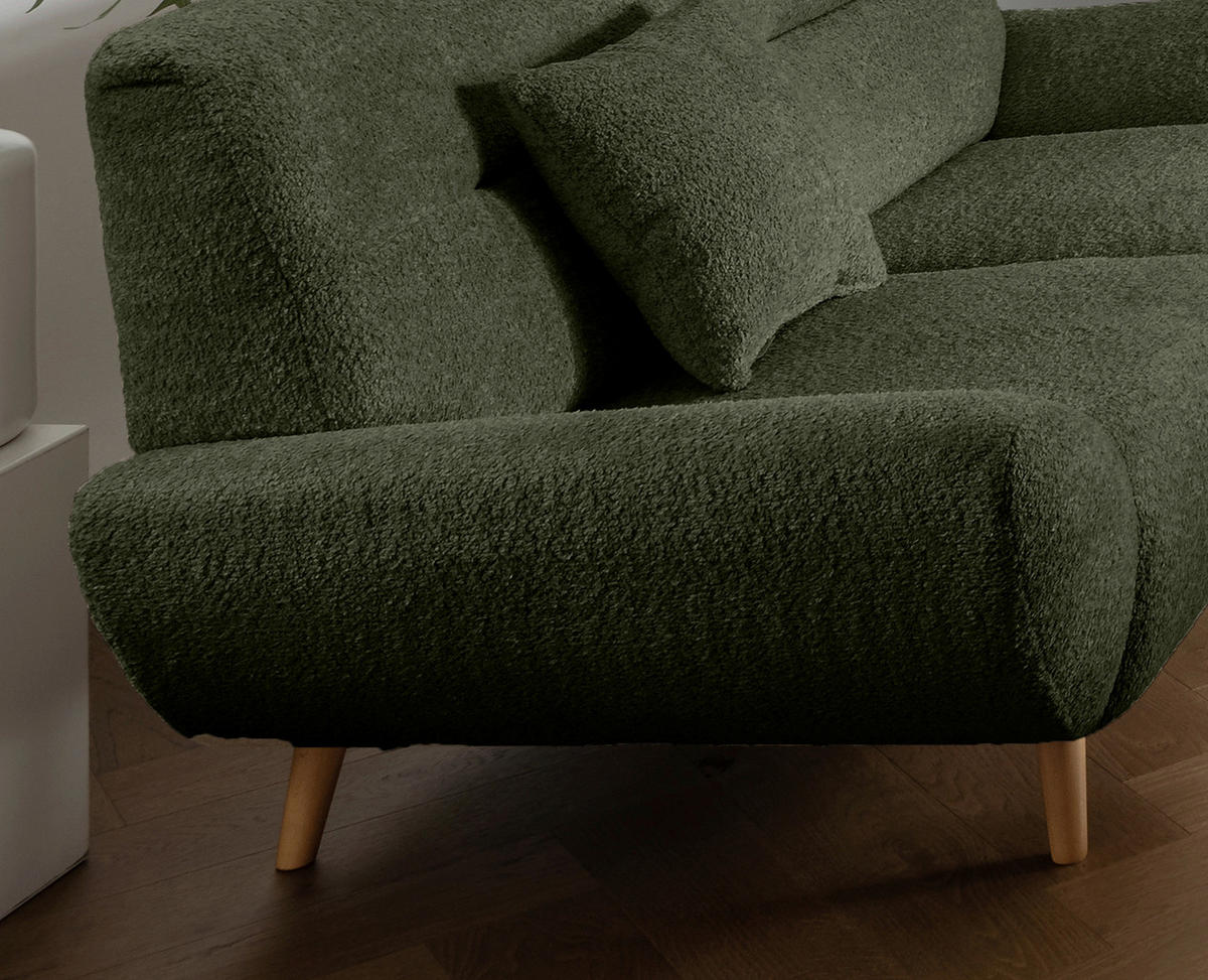 2-SITZER-SOFA in Bouclé Waldgrün  - Waldgrün/Wildeiche, KONVENTIONELL, Holz/Textil (173/81/90cm) - MID.YOU