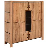 HIGHBOARD  in 150/150/40 cm  - Schwarz/Akaziefarben, Natur, Glas/Holz (150/150/40cm) - Livetastic