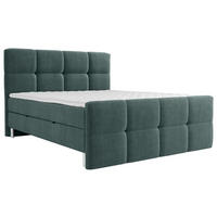 BOX-ÁGY 160/200 cm  türkiz  - krómszínű/türkiz, Modern, faalapú anyag/textil (160/200cm) - Esposa