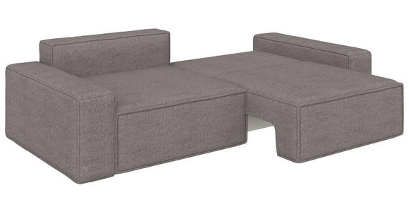 SCHLAFSOFA mit Liegefunktion, Schlafen auf Sitzhöhe, Rücken echt Webstoff Dunkelgrau - Dunkelgrau/Schwarz, KONVENTIONELL, Kunststoff/Textil (256/83/115cm) - Carryhome