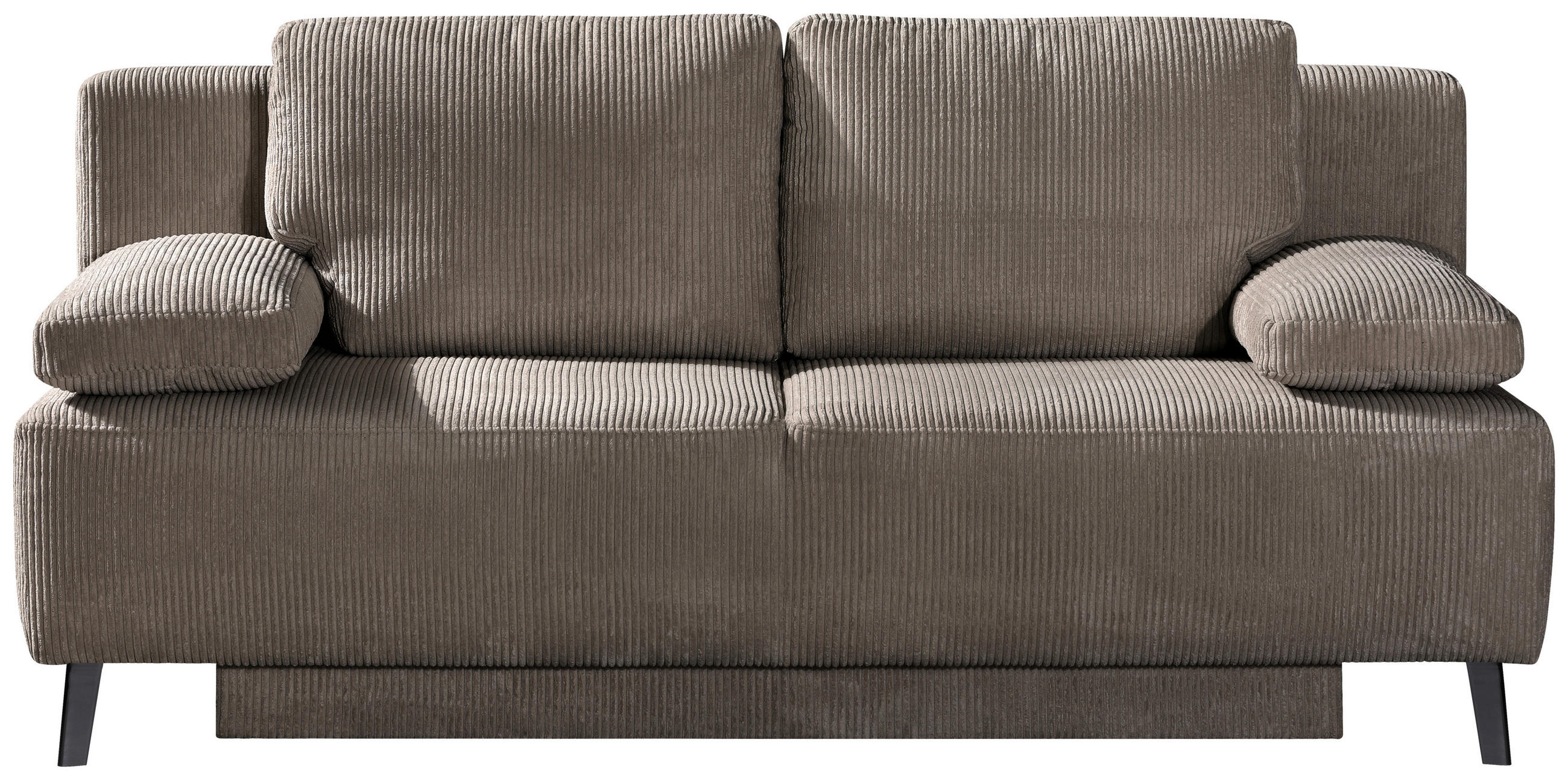 SCHLAFSOFA in Cord Dunkelbraun  - Dunkelbraun/Schwarz, Modern, Textil/Metall (197/92/88cm) - Novel