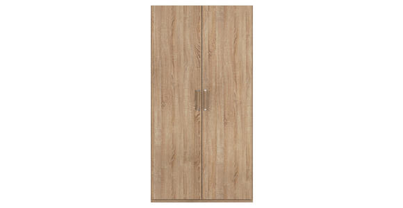 DREHTÜRENSCHRANK 101/223/60 cm 2-türig Sonoma Eiche - Silberfarben/Sonoma Eiche, Design, Holzwerkstoff/Kunststoff (101/223/60cm) - Novel