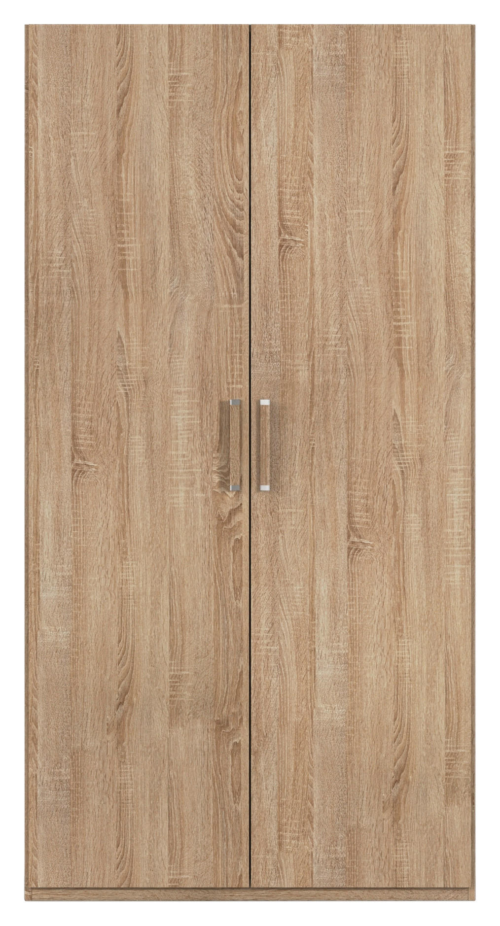 DREHTÜRENSCHRANK 101/223/60 cm 2-türig Sonoma Eiche  - Silberfarben/Sonoma Eiche, Design, Holzwerkstoff/Kunststoff (101/223/60cm) - Novel
