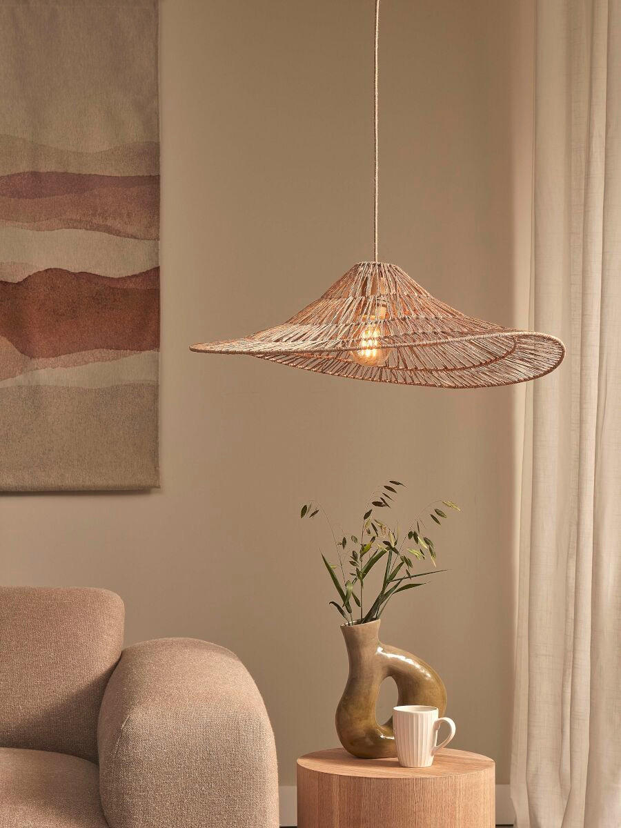 HÄNGLAMPA 65/20 cm  - svart/naturfärgad, Basics, textil (65/20cm) - Good & Mojo