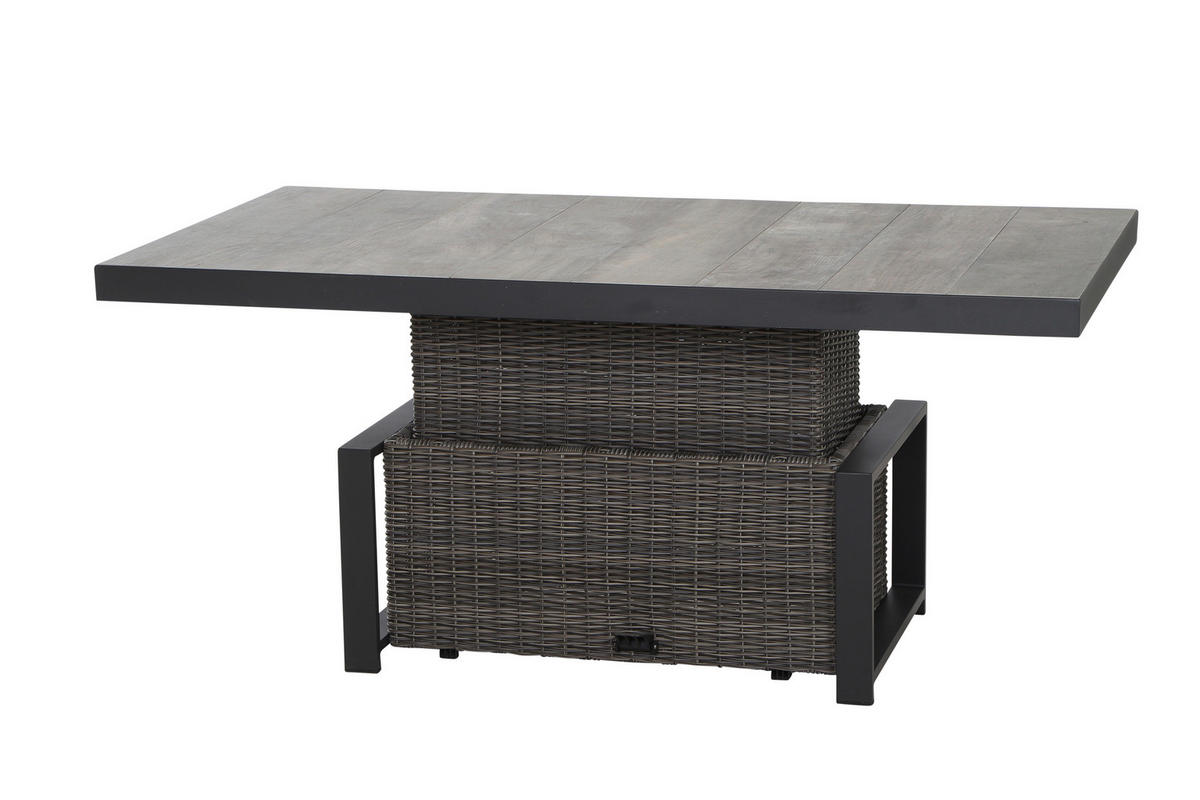 LOUNGEGARNITUR 4-teilig   72/206/103 cm Aluminium  - Grau, Basics, Keramik/Kunststoff (72/206/103cm) - Siena Garden