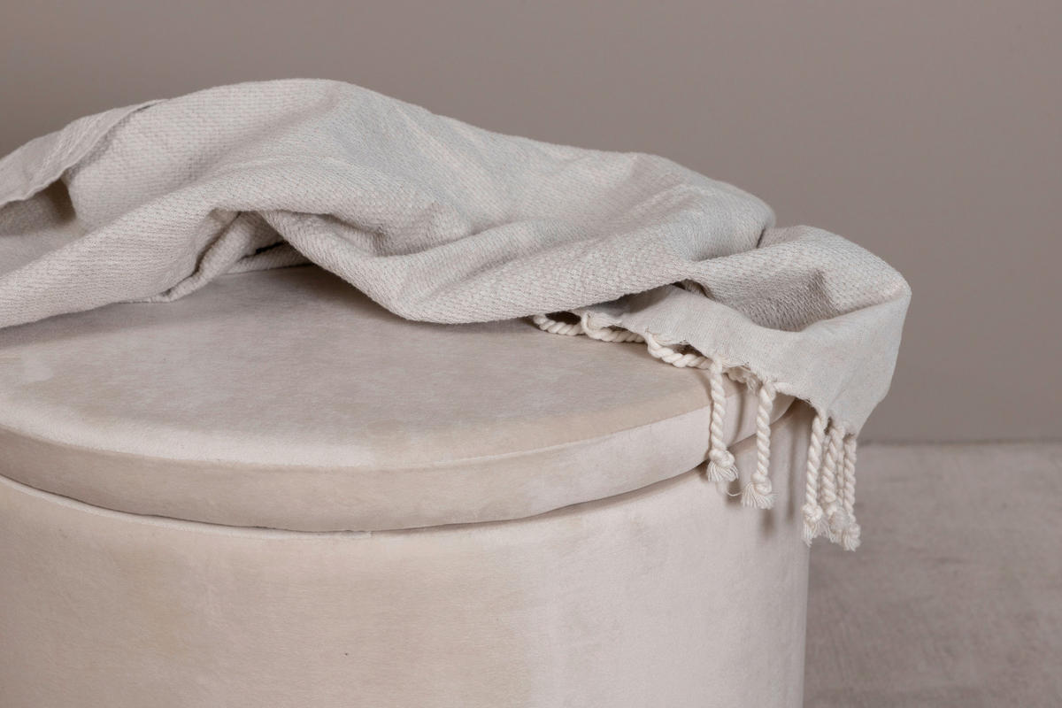 SITTPUFF i  - beige, Design, textil/plast (51/43/51cm) - Livetastic