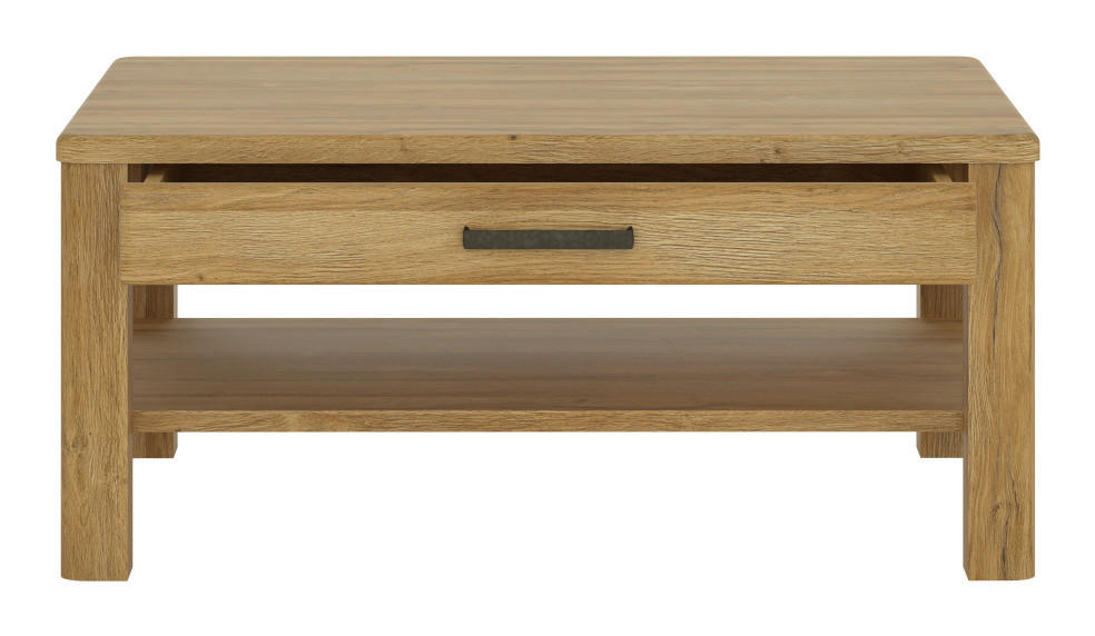 KLUBSKA MIZA, 100/45,6/75 cm barve hrasta  - barve kroma/barve hrasta, Design, umetna masa/leseni material (100/45,6/75cm) - Landscape