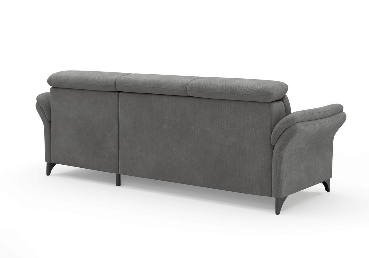 ECKSOFA GLENDALE E in Flachgewebe Grau  253/166 cm  - Schwarz/Grau, KONVENTIONELL, Textil/Metall (253/166cm) - Sit & More