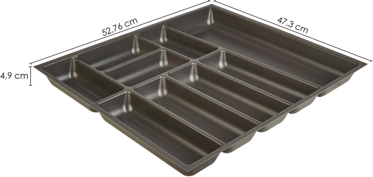 BESTECKEINSATZ - Schieferfarben, Basics, Kunststoff (52,7/4,9/47,3cm) - Nobilia