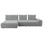 ECKSOFA in Velours Grau  - Schwarz/Grau, Design, Kunststoff/Textil (174/342cm) - Xora