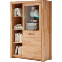 HIGHBOARD  in 98/145/40 cm  - Buchefarben/Alufarben, Design, Glas/Holz (98/145/40cm) - MID.YOU
