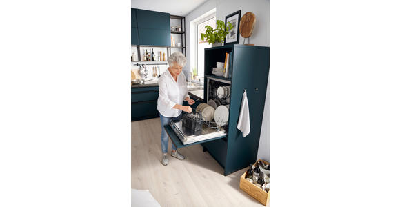 EINBAUKÜCHE   - Dunkelblau, Design, Holzwerkstoff - Novel