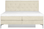 BOXSPRINGBETT 180/200 cm  in Beige  - Chromfarben/Beige, Design, Textil/Metall (180/200cm) - Welnova