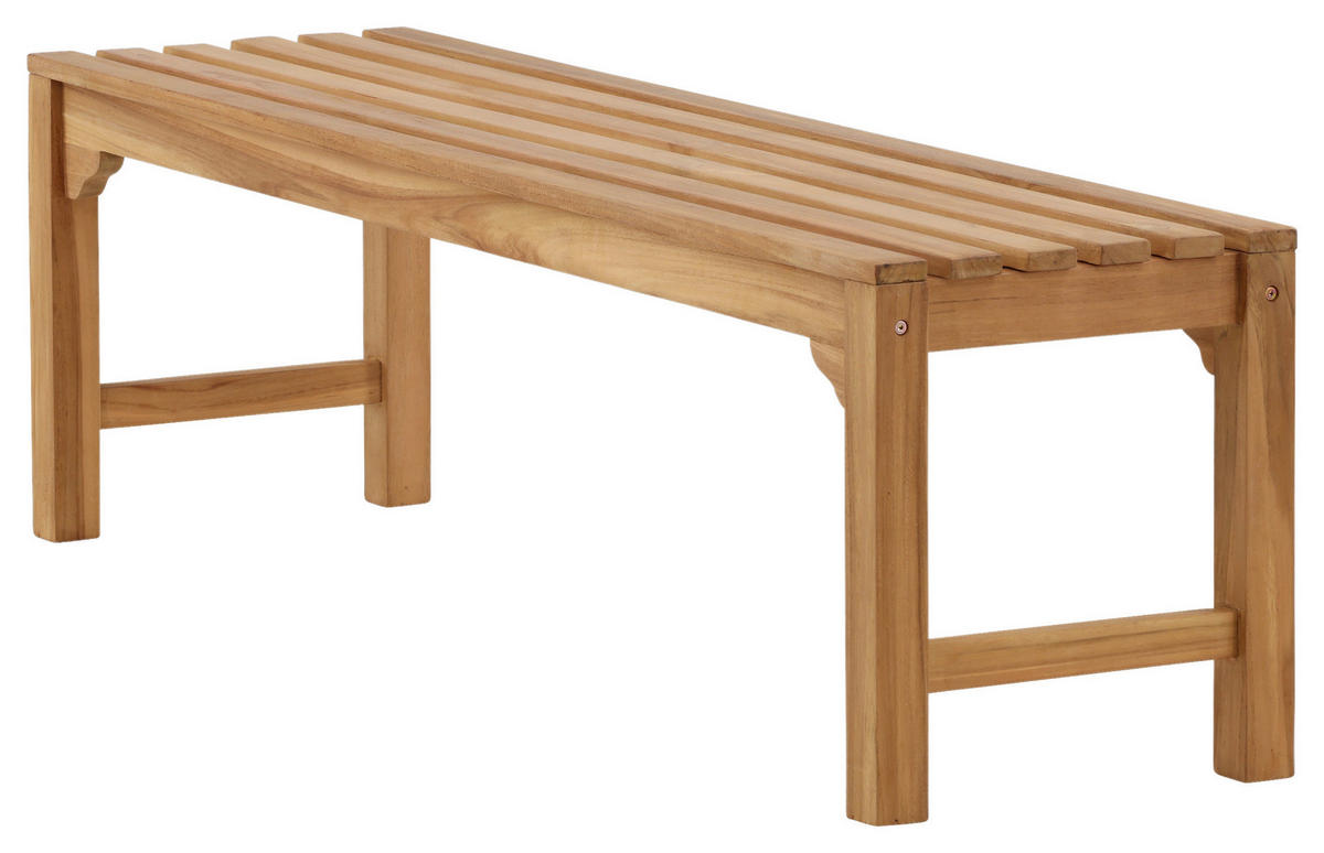 TRÄDGÅRDSBÄNK i teakfärg  - teakfärg, Klassisk, trä (150/45/40cm) - Gardenson