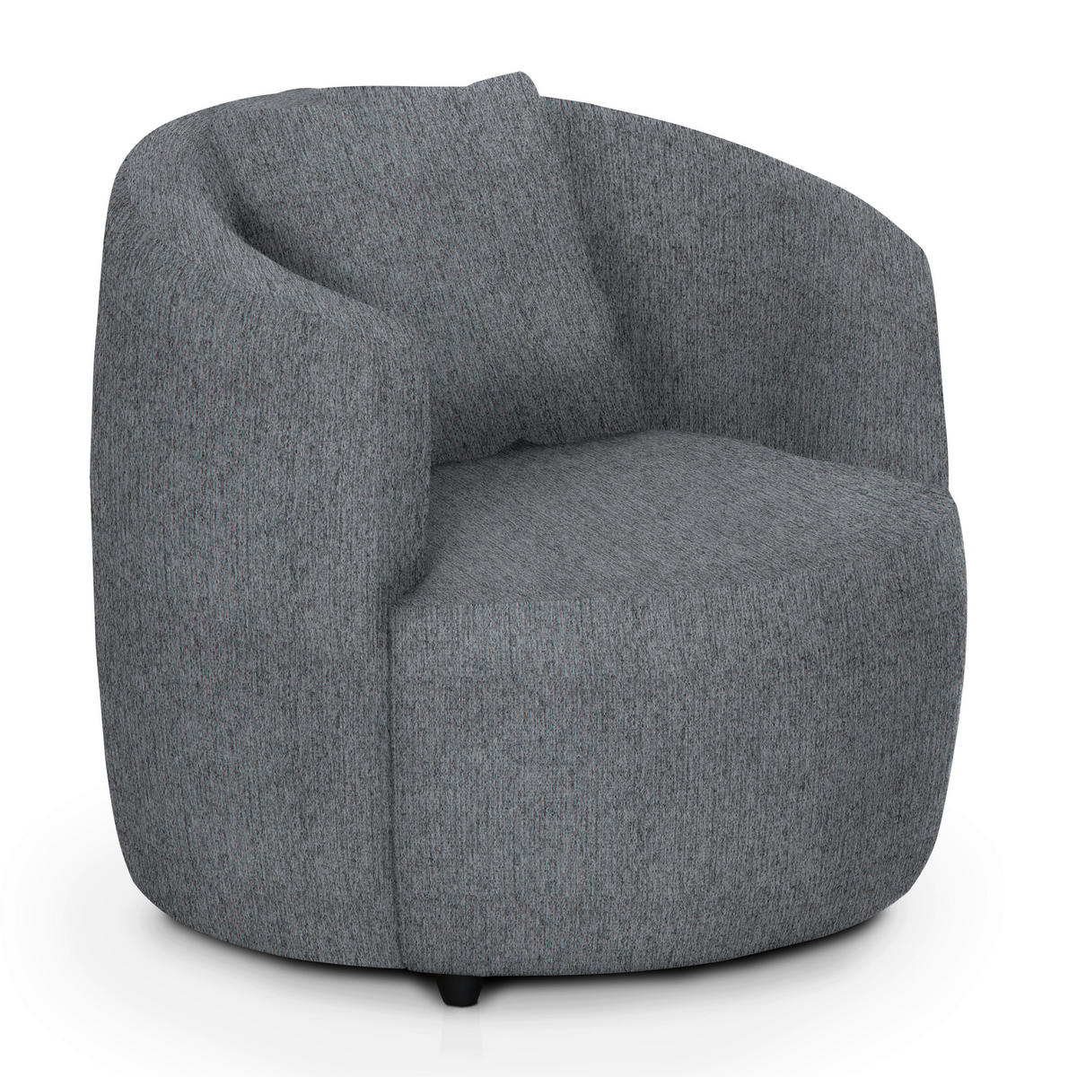 COCKTAILSESSEL in Chenille Hellgrau  - Hellgrau/Schwarz, Design, Kunststoff/Textil (81/74/81cm) - Livetastic