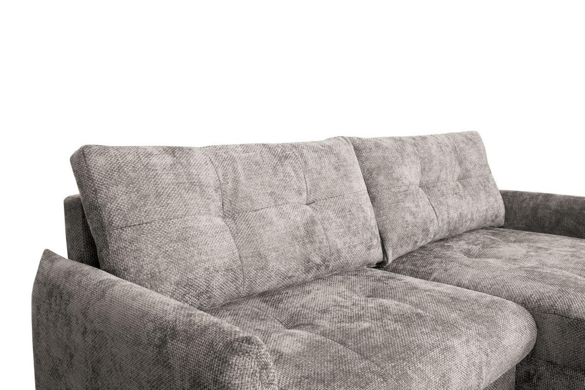 UGAONA GARNITURA sivobraon  - crna/sivobraon, Moderno, tekstil/metal (221/142cm) - Carryhome