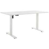 SCHREIBTISCH 160/80/73-123 cm  in Weiß  - Weiß, MODERN, Holzwerkstoff/Metall (160/80/73-123cm) - Livetastic