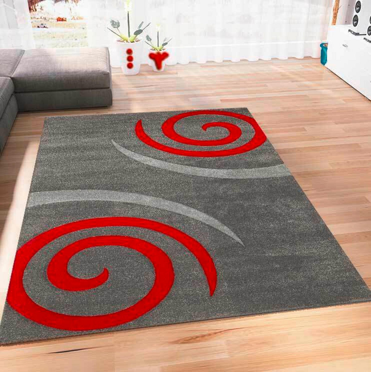WEBTEPPICH 160/230 cm CASCADA PLUS Rot  - Rot, MODERN, Textil (160/230cm)