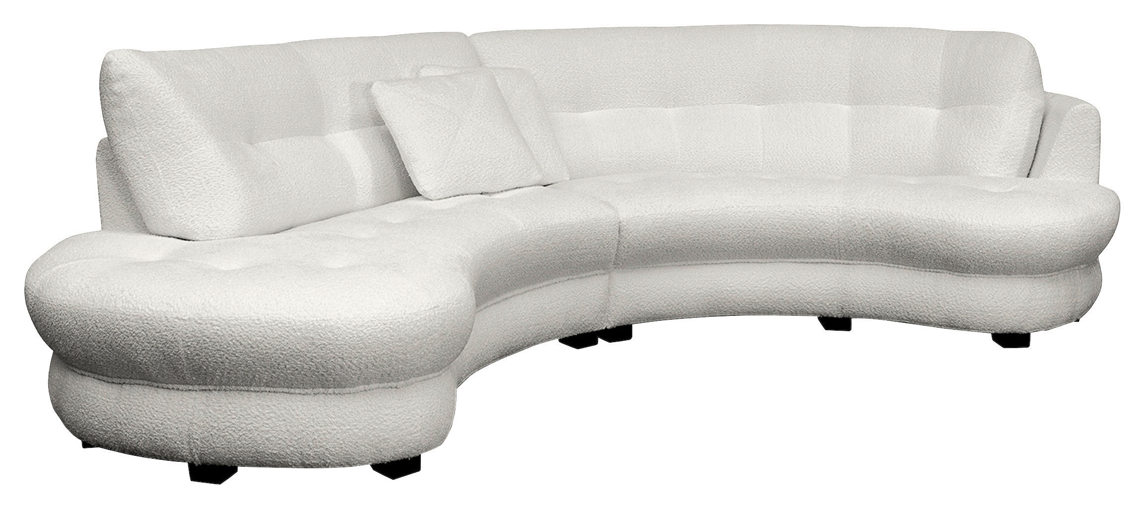 Thumbnail - Livetastic Ecksofa, Hellgrau, Textil, 4-Sitzer, Füllung: Polyester, Rundform, L-Form, 300x113 cm, Made in EU, Fußauswahl...