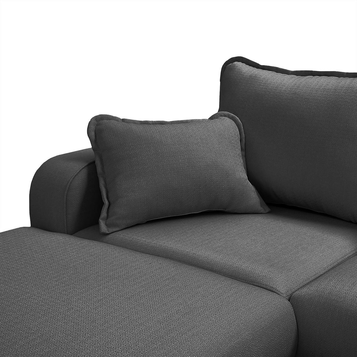 WOHNLANDSCHAFT in Dunkelgrau  - Wengefarben/Dunkelgrau, Design, Holz/Textil (170/296/167cm) - Livetastic