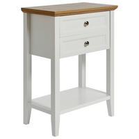 KONSOLENTISCH Weiß, Eichefarben  - Eichefarben/Alufarben, LIFESTYLE, Holzwerkstoff/Metall (60/34/75,5cm)