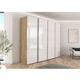 SCHWEBETÜRENSCHRANK - Chromfarben/Weiß, Design, Glas/Holzwerkstoff (271/235/68cm) - Novel