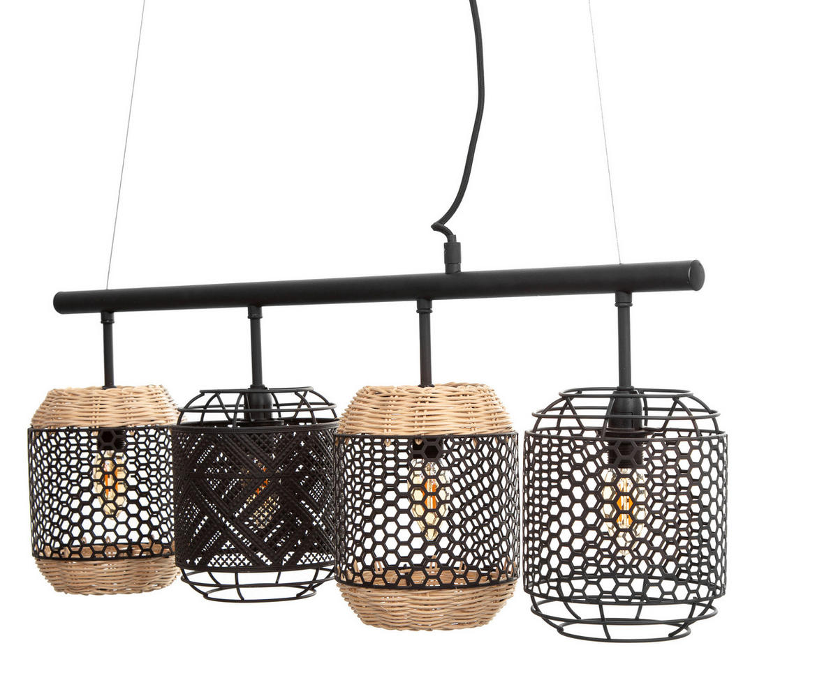 HÄNGELEUCHTE 74/15/150 cm  - Schwarz, Design, Metall (74/15/150cm) - Globo