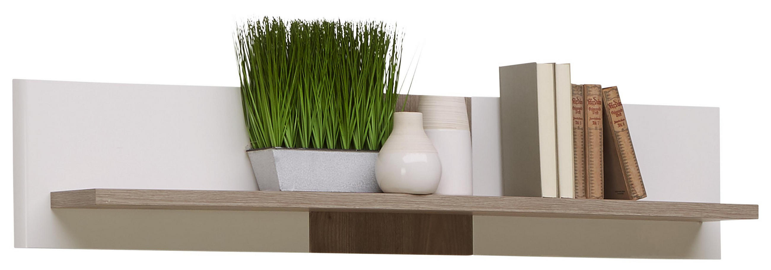 Wandboard in 130/30/20 cm Weiß, Eichefarben