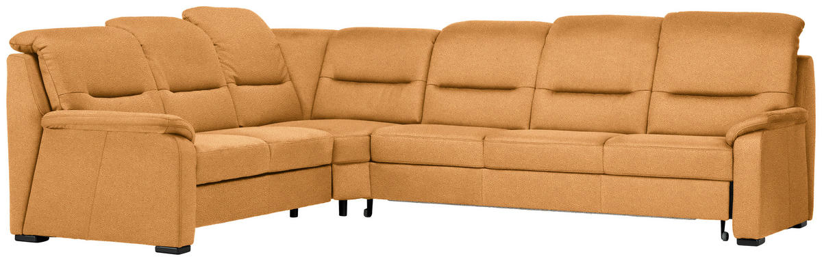 ECKSOFA in Mikrofaser Gelb  - Gelb/Schwarz, Konventionell, Holz/Textil (245/303cm) - Beldomo Comfort