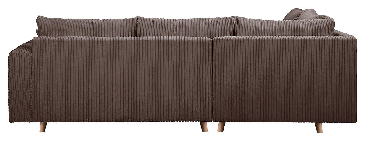 ECKSOFA inkl. Hocker Ariella Braun Cord  - Naturfarben/Braun, Design, Holz/Textil (161/231cm) - Livetastic