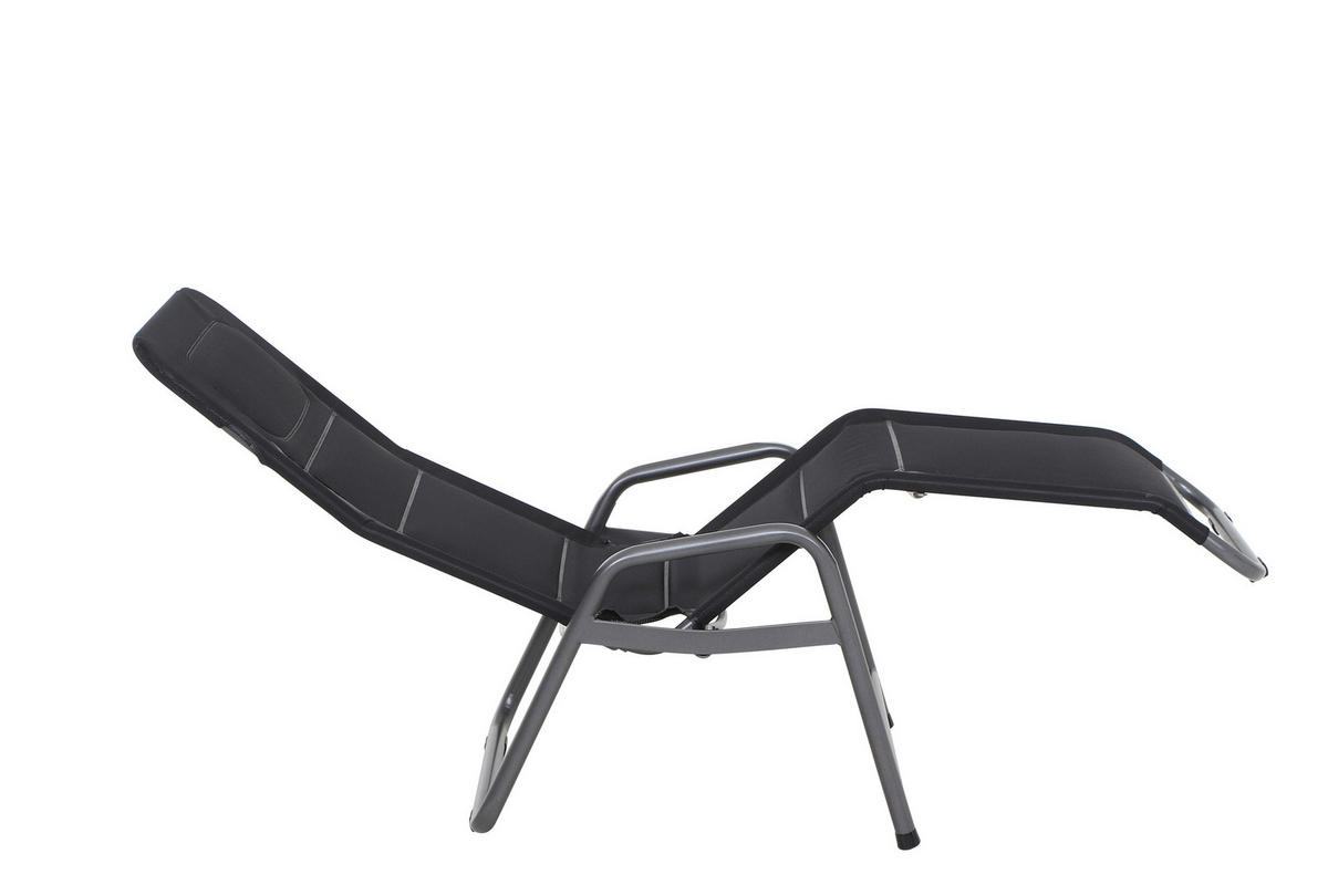 KIPPLIEGE  - Schwarz, KONVENTIONELL, Kunststoff/Metall (150/71/112cm) - Siena Garden