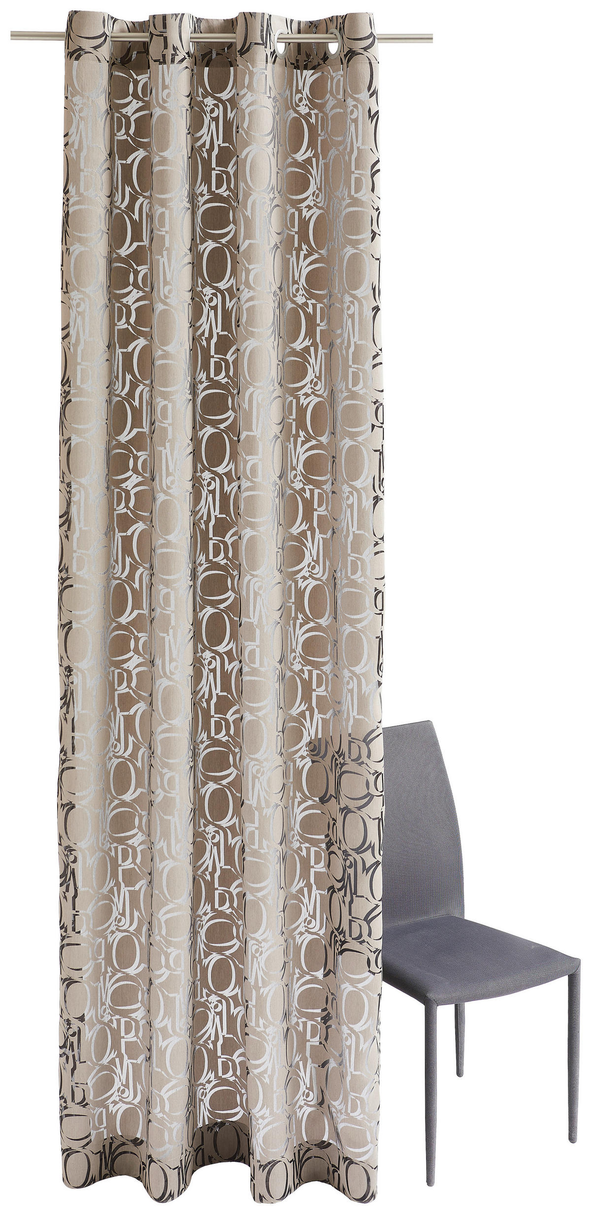 ÖSENSCHAL J-Fine Ornament transparent 140/250 cm   - Schlammfarben/Greige, Basics, Textil (140/250cm) - Joop!
