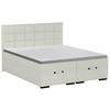 BOXSPRINGBETT 180/200 cm  in Creme  - Creme/Schwarz, Konventionell, Kunststoff/Textil (180/200cm) - home24
