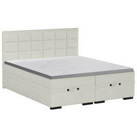 BOXSPRINGBETT 180/200 cm  in Creme  - Creme/Schwarz, KONVENTIONELL, Kunststoff/Textil (180/200cm) - home24
