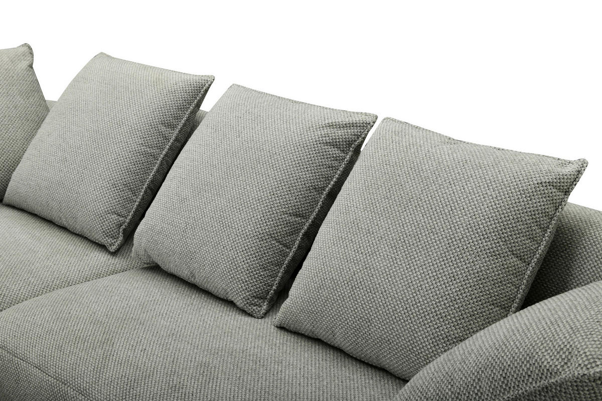 ECKSOFA Hellgrau Mikrofaser  - Hellgrau/Schwarz, Design, Textil/Metall (171/282cm) - Hom`in