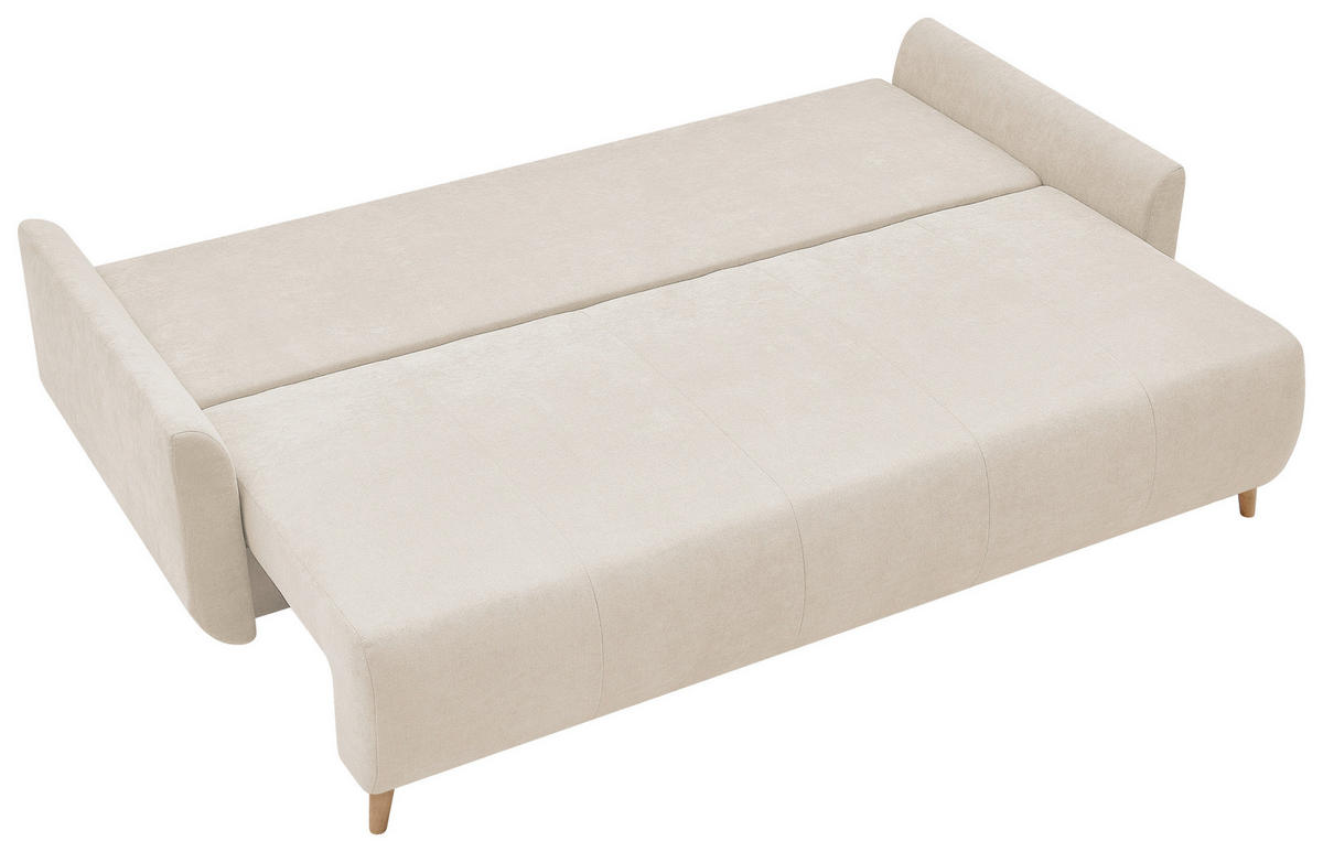 SCHLAFSOFA DUO Mikrofaser Weiß  inkl. Rückenkissen, Bettkasten, Schlaffunktion, Rücken echt  - Naturfarben/Weiß, Design, Textil (218/90/110cm) - P & B