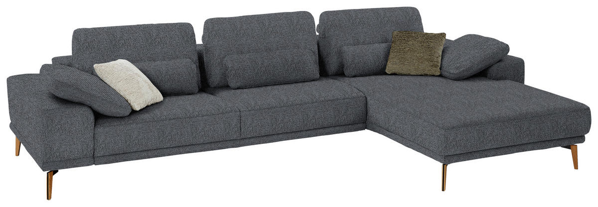 ECKSOFA in Flachgewebe Anthrazit  - Wildeiche/Anthrazit, Design, Holz/Textil (334/193cm) - Niels Andersson