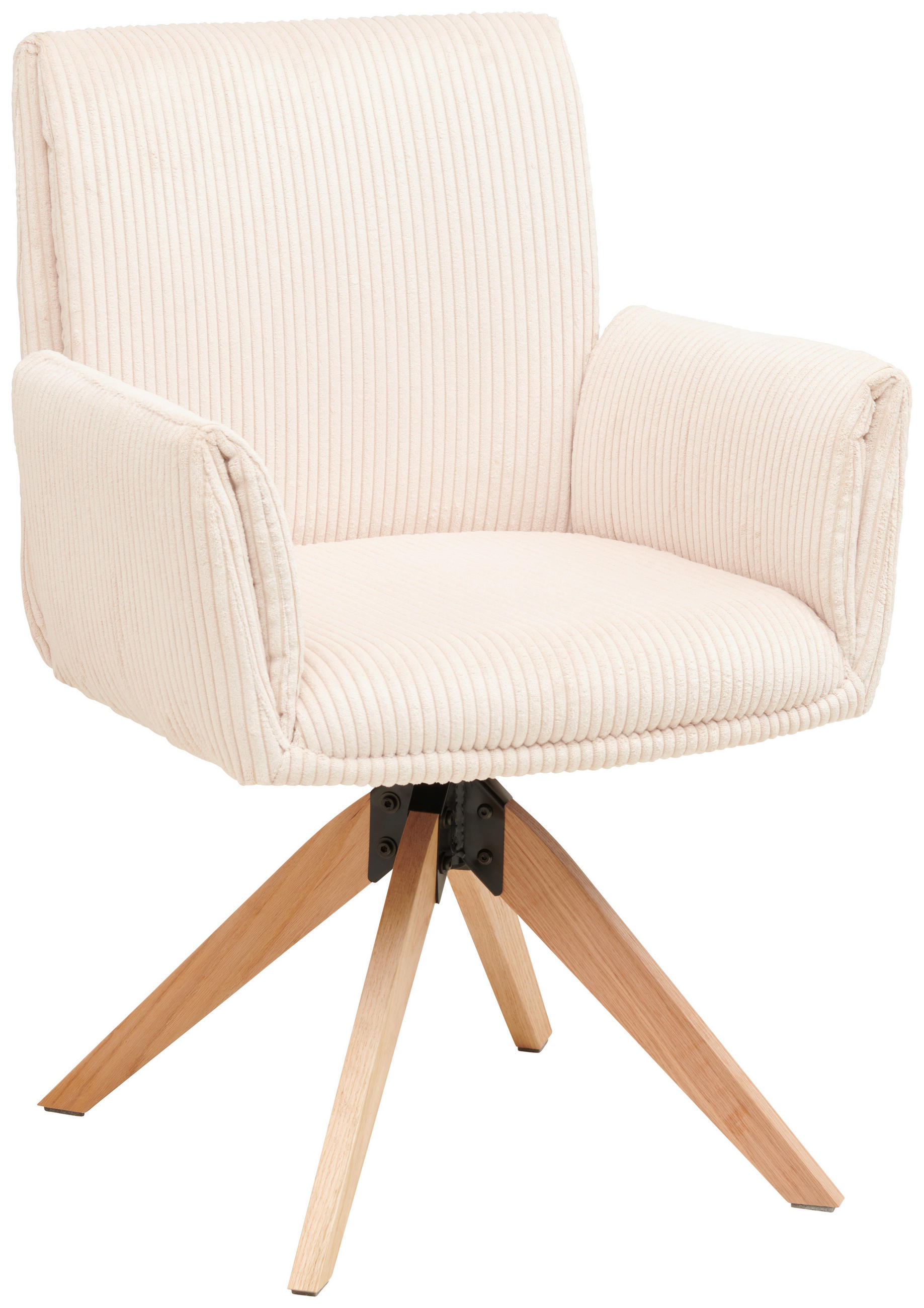ARMLEHNSTUHL  in Eisen Cord  - Beige/Naturfarben, LIFESTYLE, Holz/Textil (65/90/62,5cm) - MID.YOU
