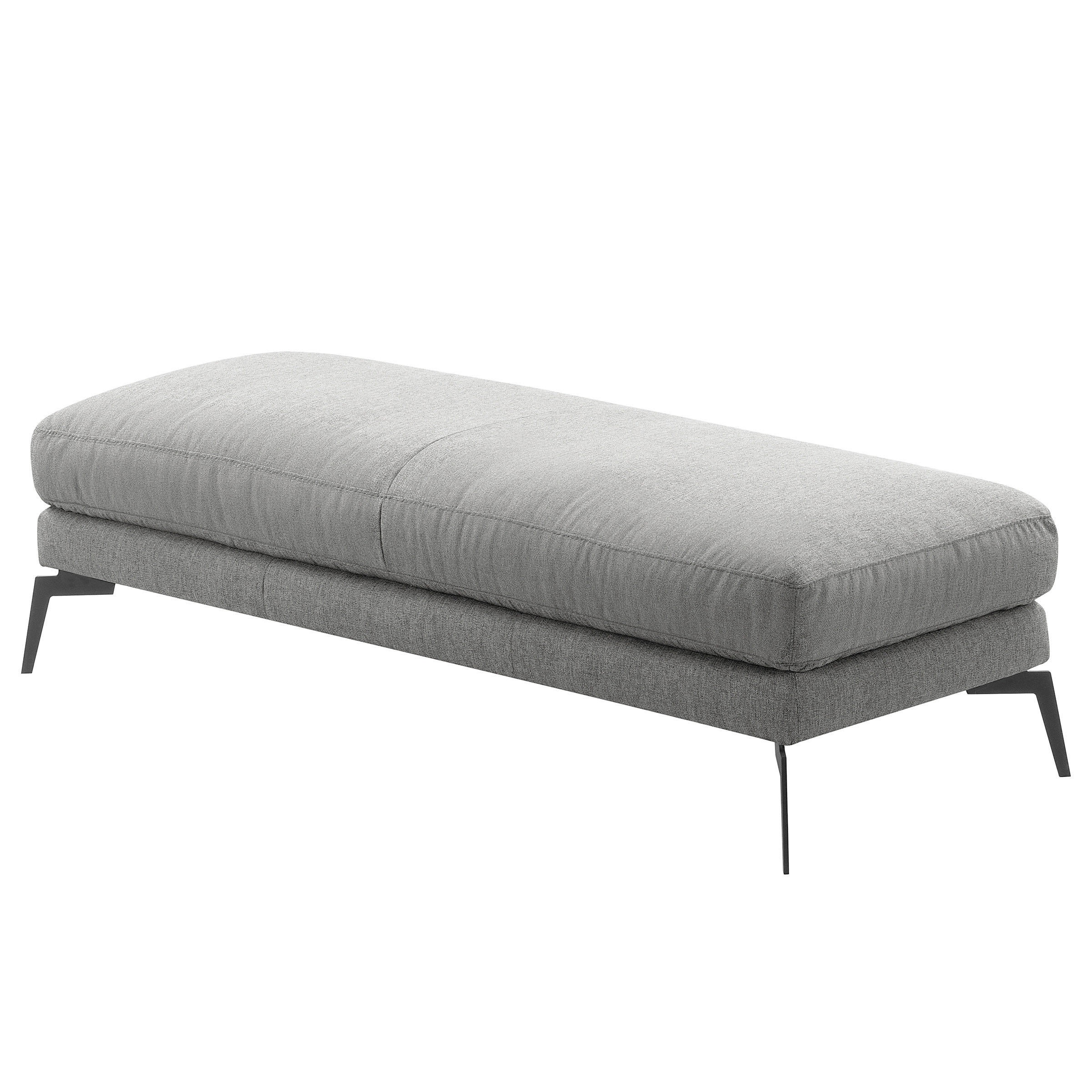 HOCKER BERLIN Webstoff Grau  - Schwarz/Grau, Design, Textil/Metall (163/46/62cm) - Livetastic