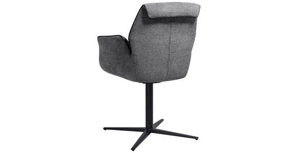 ARMLEHNSTUHL in Eisen Mikrofaser - Schwarz/Grau, Design, Textil/Metall (61/88/62cm) - Novel