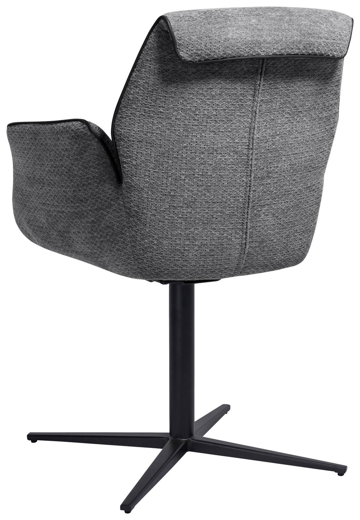 SCAUN CU BRAțE in gri  - negru/gri, Design, metal/textil (61/88/62cm) - Novel