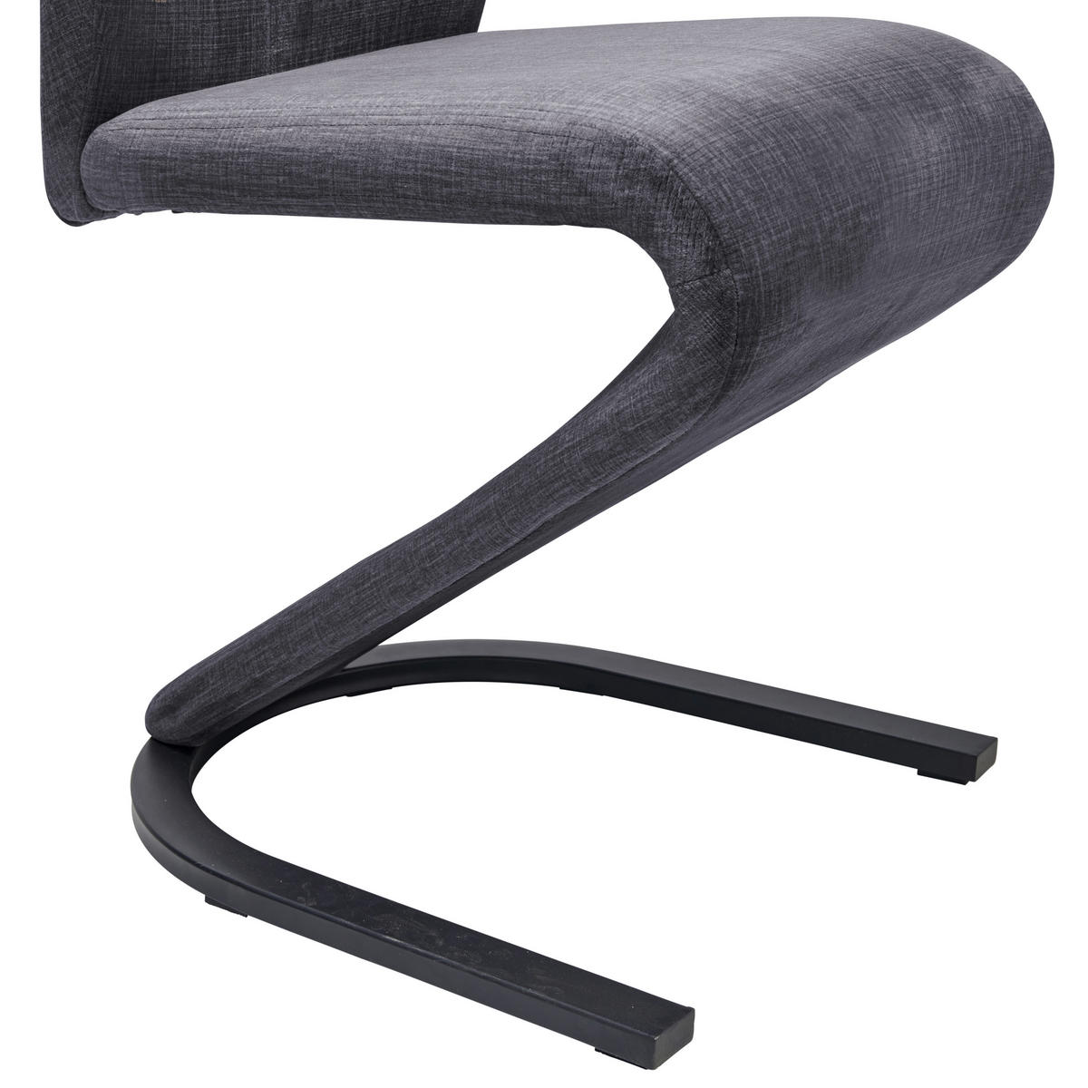 SCHWINGSTUHL  in Eisen Webstoff  - Schwarz/Grau, LIFESTYLE, Textil/Metall (44/105/65cm) - MID.YOU