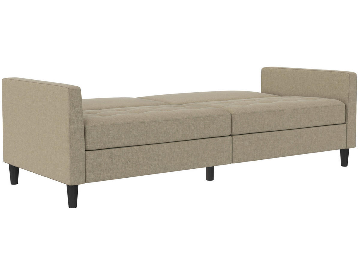 SCHLAFSOFA Webstoff, Leinenoptik Cappuccino  - Schwarz/Cappuccino, Basics, Kunststoff/Textil (207/86/86cm) - Livetastic