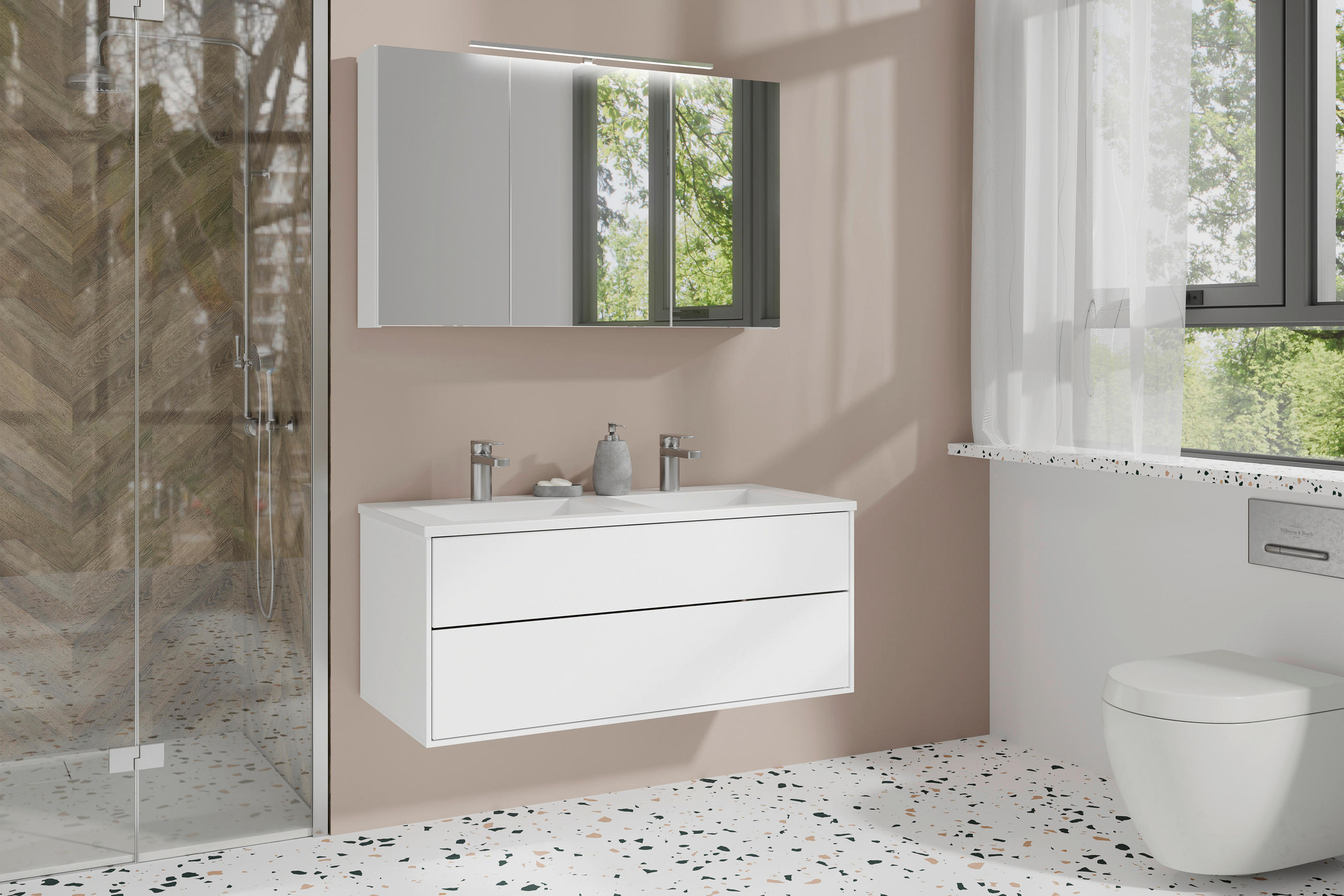 SPIEGELSCHRANK 100/60/20 cm  - Weiß, MODERN, Glas/Holzwerkstoff (100/60/20cm) - MID.YOU